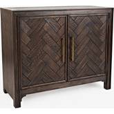 Gramercy 40" 2 Door Chevron Accent Cabinet in Wirebrushed Dark Brown